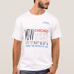 Chicago, Illinois, Staaten, Text Art T-Shirt<br><div class="desc">Ein typografisches Bild zeigt den internationalen Flughafencode MDW, Chicago, United Staaten, farbenfrohe Texte, geografische Koordinaten. Reisen Sie mit dem Flugzeug um die Welt. Ein benutzerdefinierbarer Name über dem Bild, anpassbarer Text "Global Traveller" unter dem Namen. Sie können das Bild ändern und zwei anpassbare Texte unabhängig voneinander ändern oder löschen. Vergessen...</div>