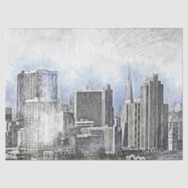 Chicago Illinois Stetch Decoupage Tissue Paper Seidenpapier