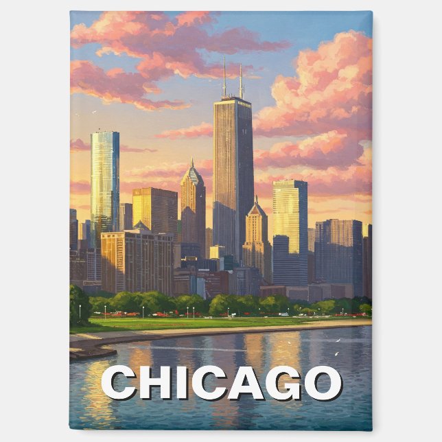 Chicago Illinois Travel Magnet (Vorderseite)
