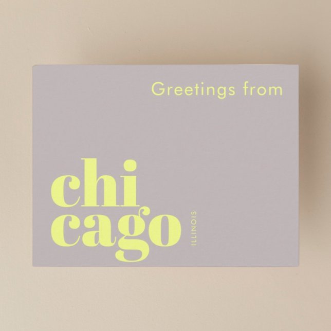 Chicago Illinois typografisch modern  Postkarte (Von Creator hochgeladen)