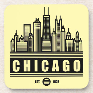 Chicago Illinois United Staaten Getränkeuntersetzer