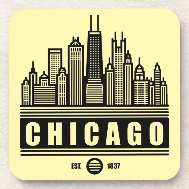 Chicago Illinois United Staaten Getränkeuntersetzer (Vorderseite)