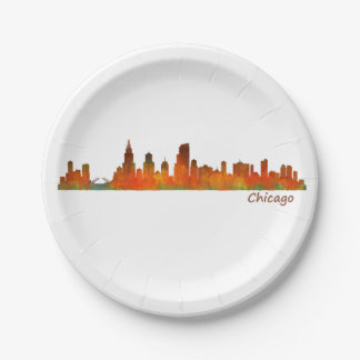 chicago Illinois US City skyline v01 Pappteller