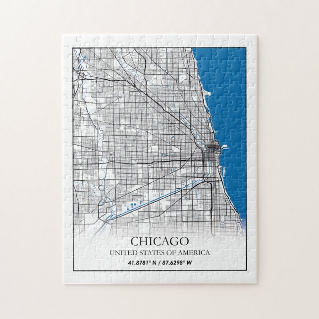 Chicago Illinois USA City Travel City Map (Vertikal)