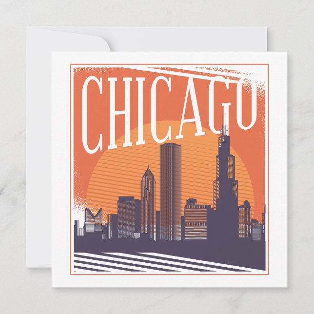 Chicago Illinois Vintag Skyline (Vorderseite)