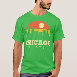 Chicago Illinois Vintag Sunset T-Shirt