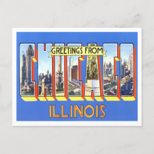 Chicago, Illinois Vintage Große Buchstaben Postkar Postkarte