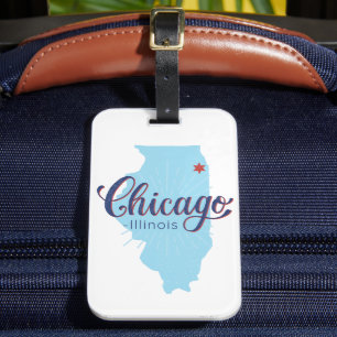 Chicago Illinois Vintage Karte Gepäckanhänger