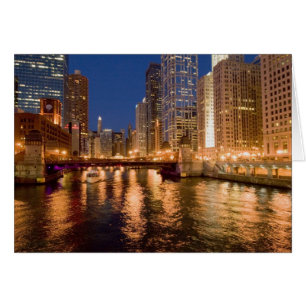 Chicago, Illinois, vue panoramique et rivière Chic