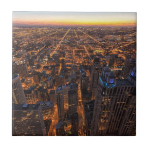 Chicago im Stadtzentrum gelegen am Sonnenuntergang Fliese
