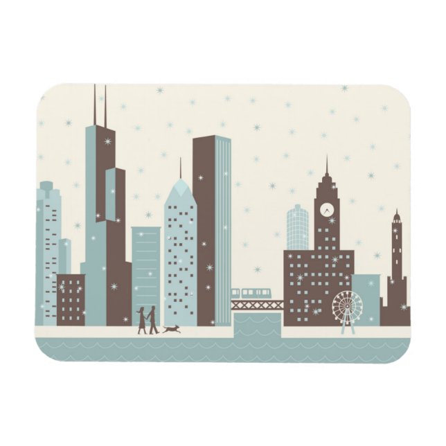 Chicago im Winter Magnet (Horizontal)