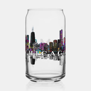 Chicago in Graffiti mit Monogramm Dosenglas