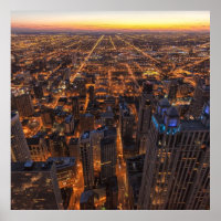 Chicago Innenstadt bei Sonnenuntergang
