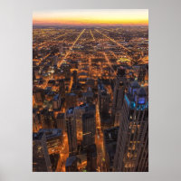 Chicago Innenstadt bei Sonnenuntergang