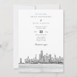 Chicago Invitación de Boda Skyline Einladung