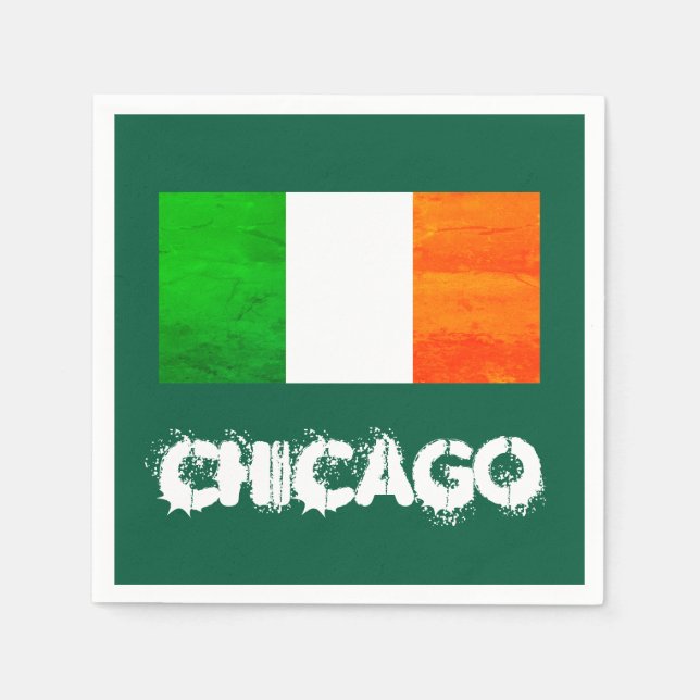 Chicago Irisch - Windy City St. Patrick's Day Serviette (Vorderseite)