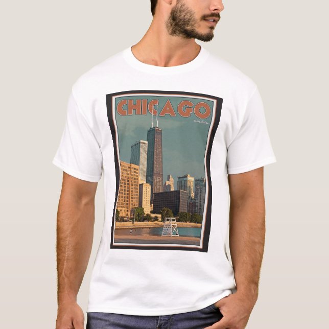 Chicago- - Johnhancock Mitte T-Shirt (Vorderseite)