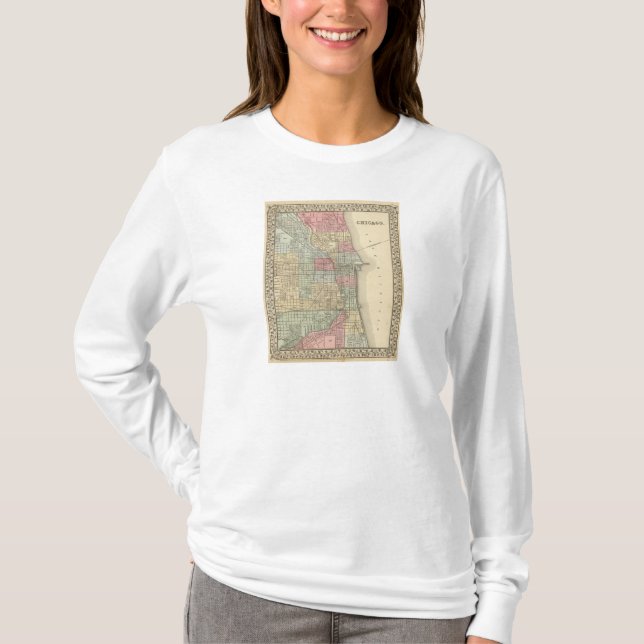 Chicago-Karte durch Mitchell T-Shirt (Vorderseite)