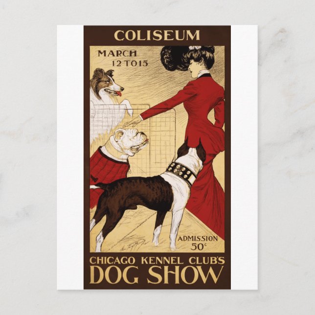 Chicago Kennel Club's Dog Show, Werbeplakat Postkarte (Vorderseite)