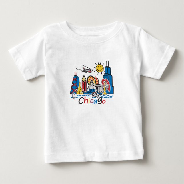 Chicago Kids Skyline Baby T-shirt (Vorderseite)