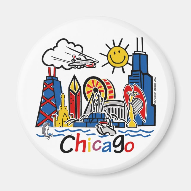 Chicago Kids Skyline Magnet (Vorne)