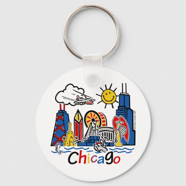 Chicago Kids Skyline Schlüsselanhänger (Vorderseite)