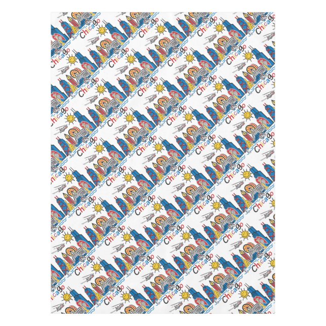 Chicago Kids Skyline Tischdecke (Vorderseite)