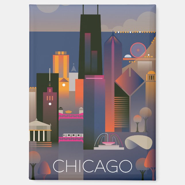 Chicago Kühlschrank Magnet (Vorderseite)