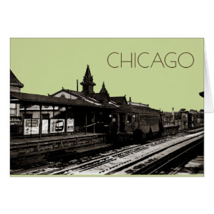 Chicago L 1950 Watercolor Sepia Photograph