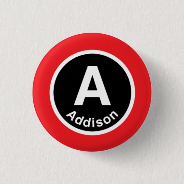 Chicago L Addison rote Linie Button (Vorderseite)