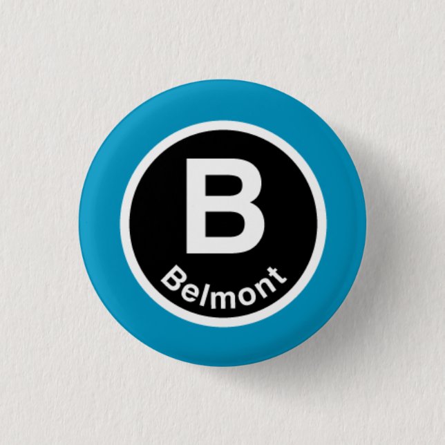 Chicago L Belmont Blue Line Button (Vorderseite)