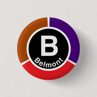 Chicago L Belmont-Rot/Brown/lila Linie Button