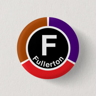 Chicago L Fullerton Brown/rote/lila Linie Button