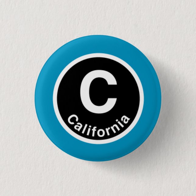 Chicago L Kalifornien Blue Line Button (Vorderseite)