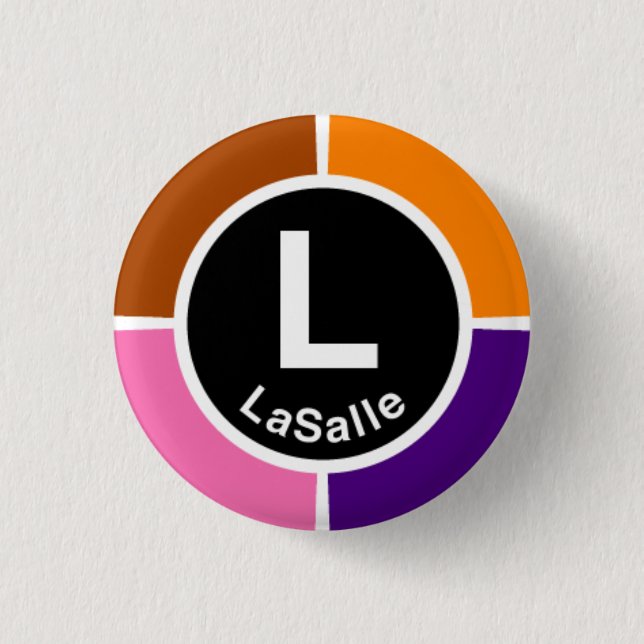 Chicago L LaSalle Schleife Button (Vorderseite)