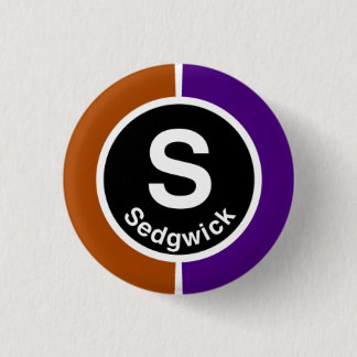 Chicago L Sedgwick Brown/lila Linie Button
