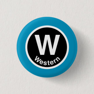 Chicago L Western-blaue Linie Button
