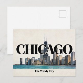 Chicago La Ville Ventée Carte Postale de Voyage Vi