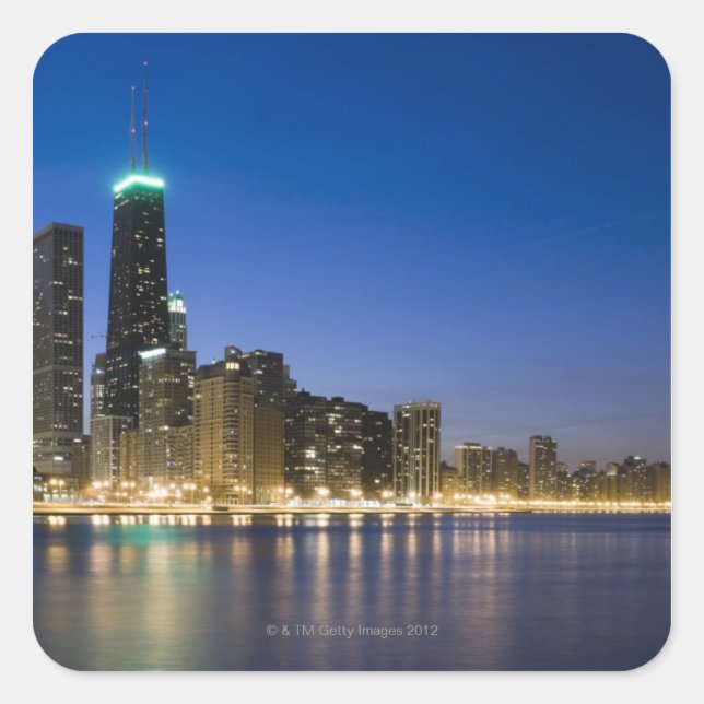 Chicago Lakefron Quadratischer Aufkleber (Vorderseite)