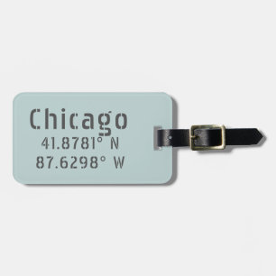 Chicago Latitude Longitude Personalisiert Gepäckanhänger