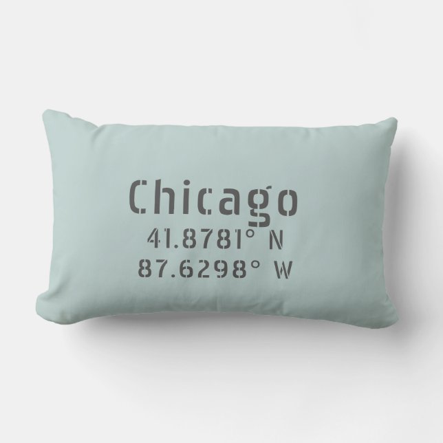 Chicago Latitude Longitude Throw Kissen (Vorderseite)