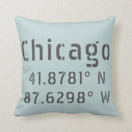 Chicago Latitude und Längengrad Kissen