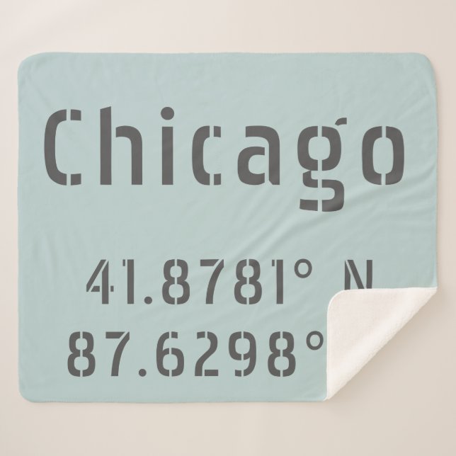 Chicago Latitude und Längengrad Sherpadecke (Vorderseite (Horizontal))