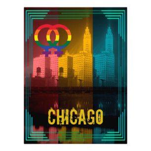Chicago Lesbisches Interesse Farbiger Stolz Gay Fotodruck