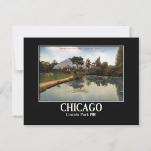 Chicago, Lincoln Park 1910 Vintag Inspiriert Postkarte
