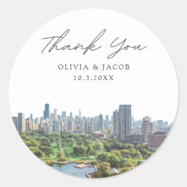 Chicago Lincoln Park Gastgeschenk Hochzeit Foto Vi Runder Aufkleber