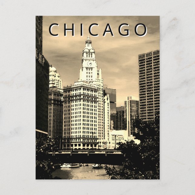 Chicago LT Wind City Wind Art Postkarte (Vorderseite)