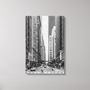 Chicago Madison Street Grayscale Canvas Print Leinwanddruck