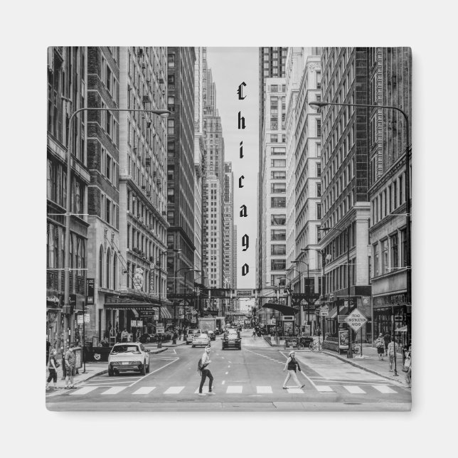 Chicago Madison Street Grayscale Magnet (Vorne)