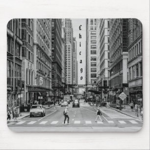 Chicago Madison Street Grayscale Mouse Pad Mousepad